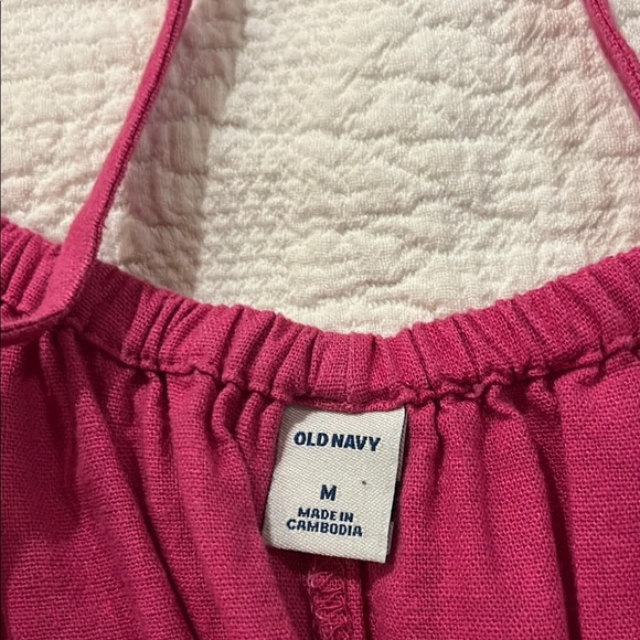 Old Navy Pink Midi linen blend Dress with Spaghetti Straps - Picture 8 of 11